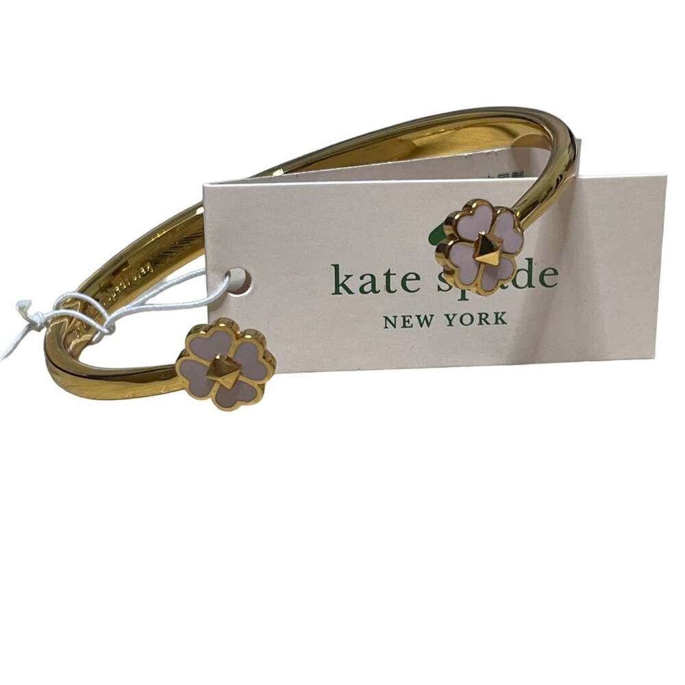 Kate Spade spades & studs enamel hinge cuff Bracelet Chalk Pink